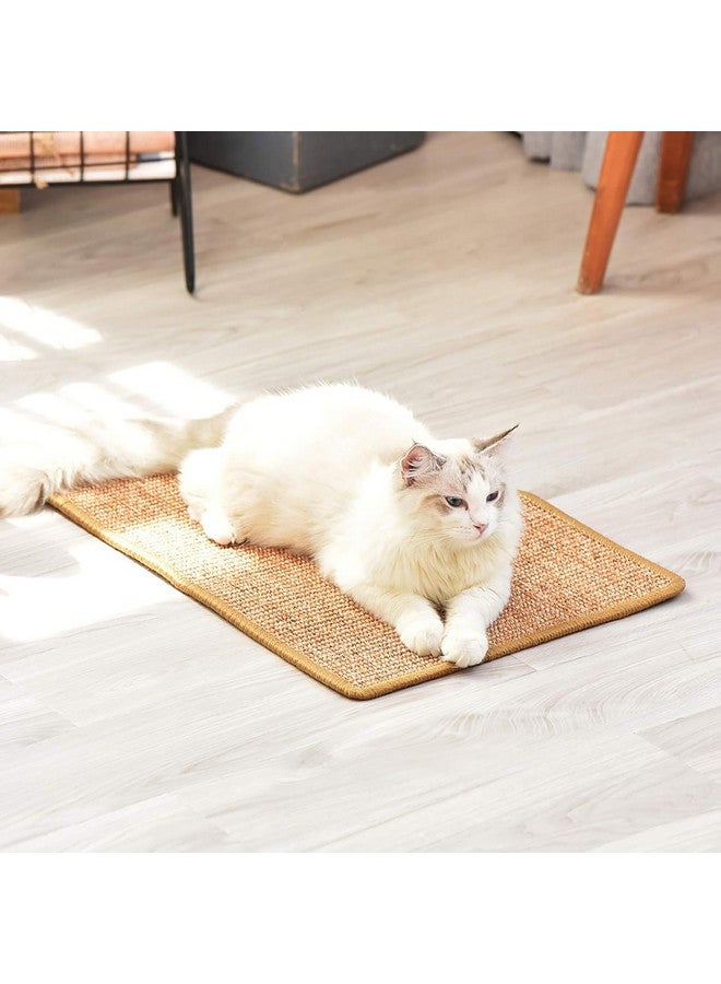 سجادة خدش للقطط مصنوعة من نبات السيزال الطبيعي للخدش - (سجادة السيزال - 23.6 × 15.7 بوصة) سجادة خدش أرضية أفقية للقطط، تحمي الأريكة والسجاد - Image 5