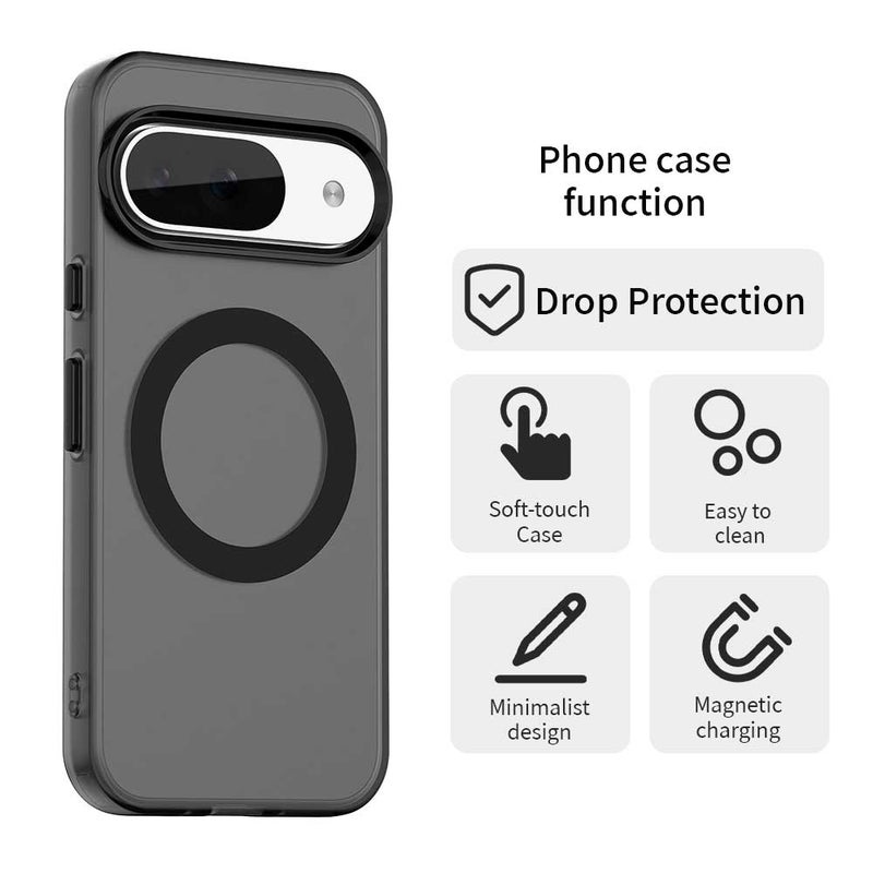 HuHa Protective Cover For Google Pixel 9 Candy Magsafe PC Hybrid TPU Phone Case(Black) - Image 4