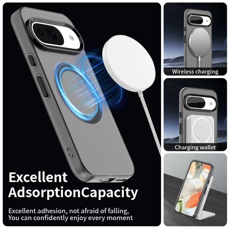 HuHa Protective Cover For Google Pixel 9 Candy Magsafe PC Hybrid TPU Phone Case(Black) - Image 3