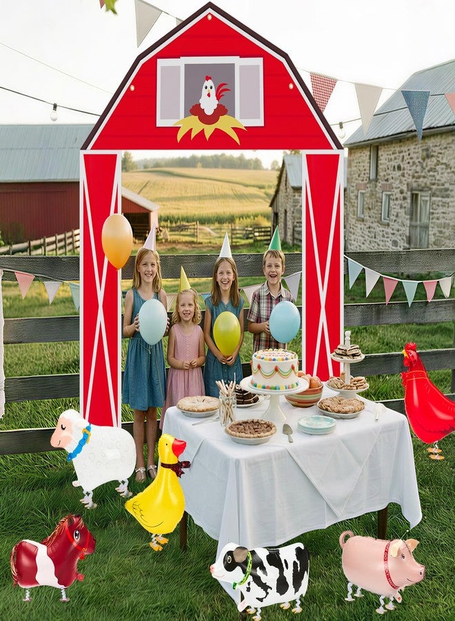 Bafeil Farm Birthday Party Decorations - Barn Backdrop Door Banner for Farm Themed Party Decor, Barnyard Backdrop for Kids' Photo Booth Props, Baby Showers - Image 2