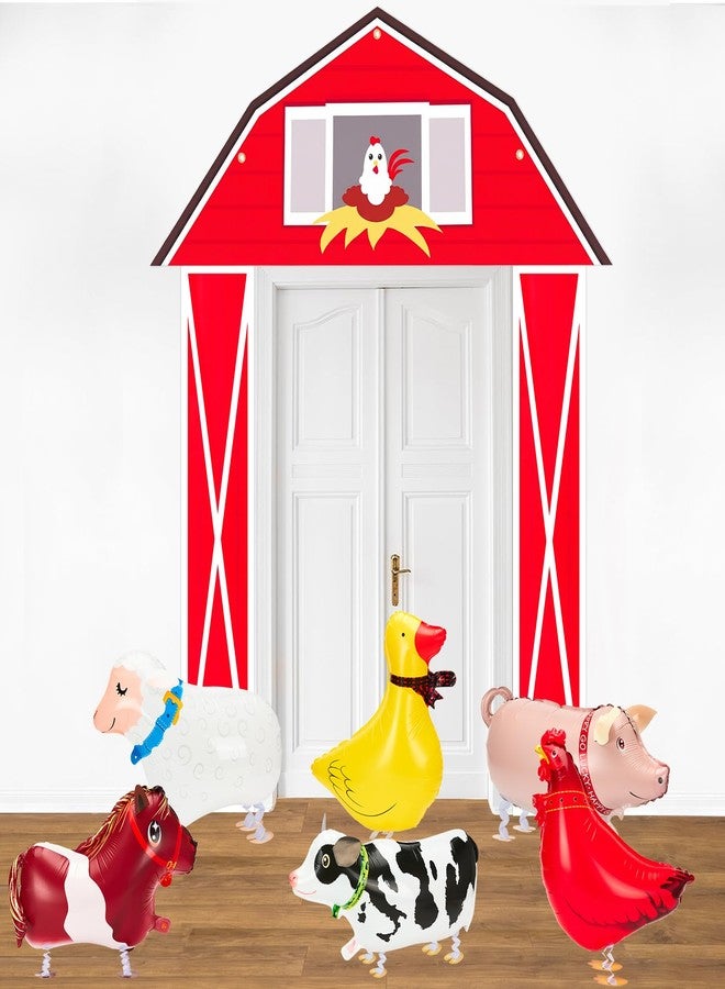 Bafeil Farm Birthday Party Decorations - Barn Backdrop Door Banner for Farm Themed Party Decor, Barnyard Backdrop for Kids' Photo Booth Props, Baby Showers - Image 1