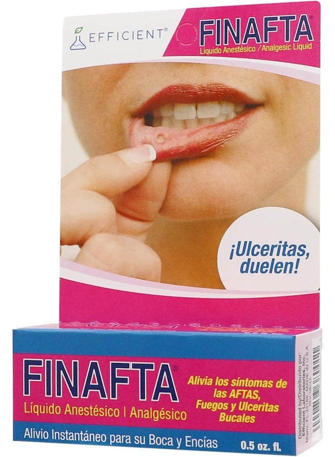 Finafta Anesthetic Analgesic Liquid For Oral Use 15Ml | For Cankers Sores And Cold Sores - Image 3