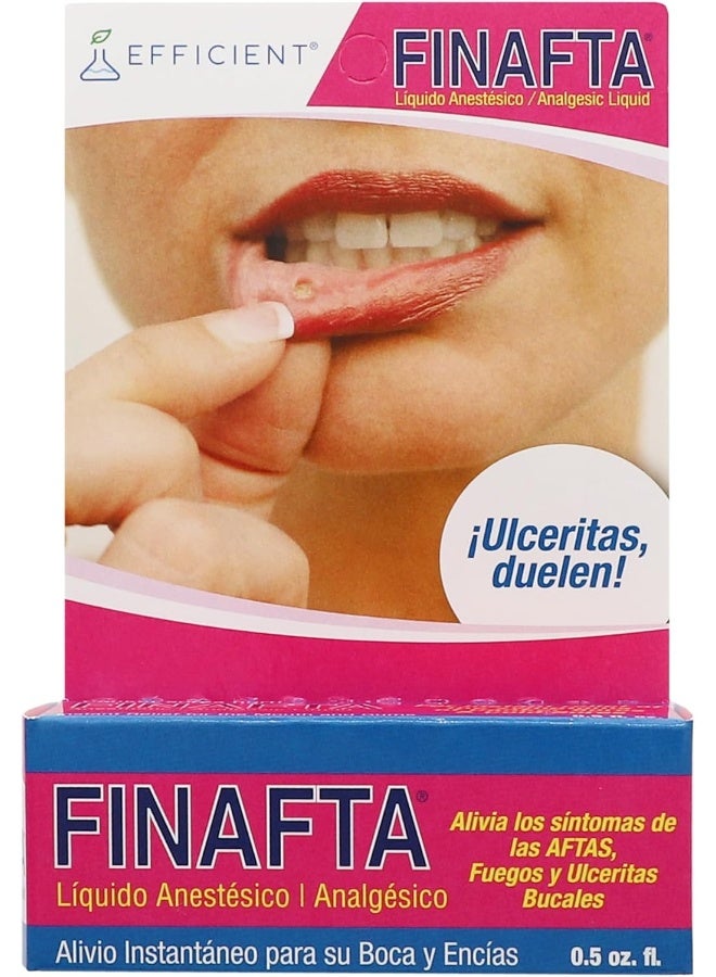 Finafta Anesthetic Analgesic Liquid For Oral Use 15Ml | For Cankers Sores And Cold Sores - Image 1