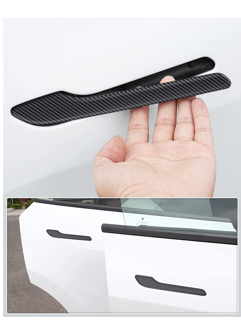 SYOSI Carbon Fiber Door Handle Protector for Tesla Model 3 / Y, Door Handle Stickers, Door Handle Anti Scratch Accessories, Retrofit Decor Accessories - Image 3