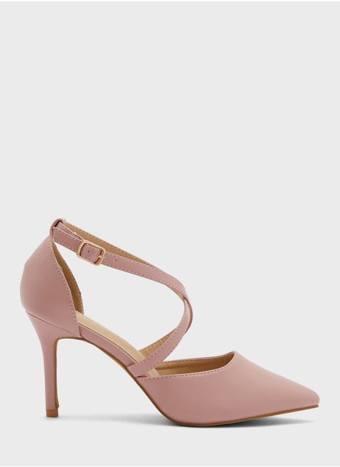 Cross Over Strap Pointed Pump
