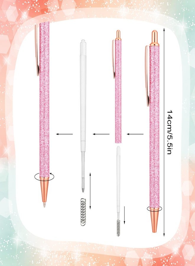 Leinuosen 20 Pcs Ballpoint Pens Comfortable Writing Metal Retractable Black Ink Gift Pens with Medium Point for Office Supplies(Silver, Gold, Dark Pink, Light Pink) - Image 2