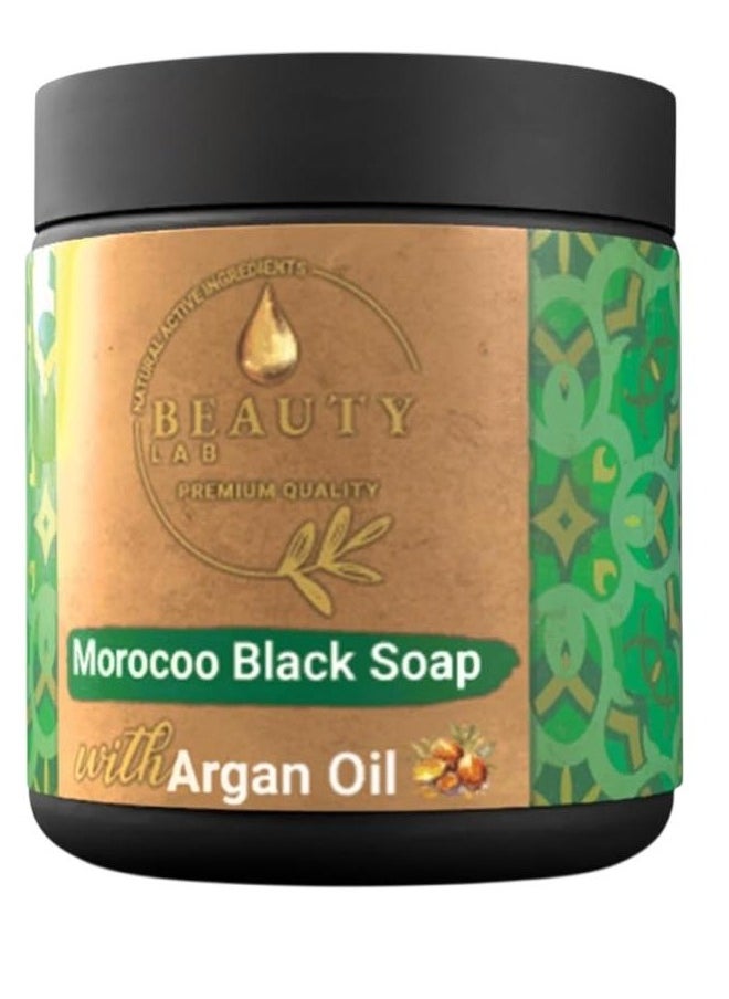 Beauty Lab Moroccan Black Soap with Argan Oil 250 gm | 100% natural  - Image 1