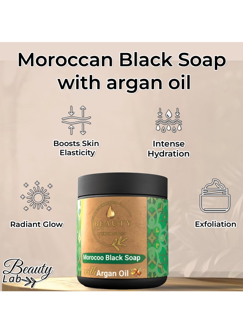 Beauty Lab Moroccan Black Soap with Argan Oil 250 gm | 100% natural  - Image 3