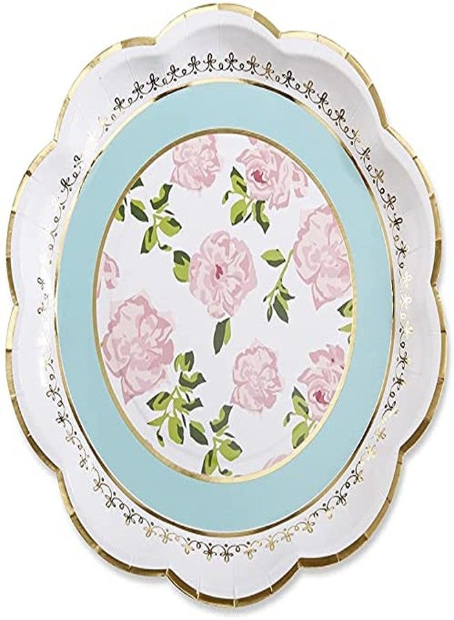 كايت آسبن أطباق ورقية من كيت أسبن (مجموعة من 8 قطع) لتزيين حفلات الشاي، مقاس واحد، وردي، أزرق مائي، أزرق، ذهبي - Image 5