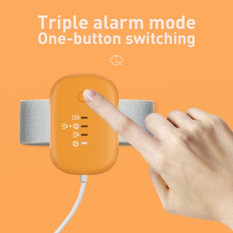 Baby Bedwetting Alarm: Clip-on Type Orange, Reliable Smart Chip & High Sensitivity Probe - Multiple Vibration Sound Alarm Modes, Rechargeable Battery with 120H+ Standby Time for Toddler Potty Training - Image 2
