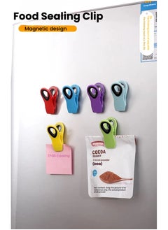 Generic Bag Clips with Magnet- Food Clips, Chip Clips, Bag Clips for Food Storage with Airtight Seal Grip for Bread Bags, Snack Bags and Food Bags（pack of 6）  - Image 1