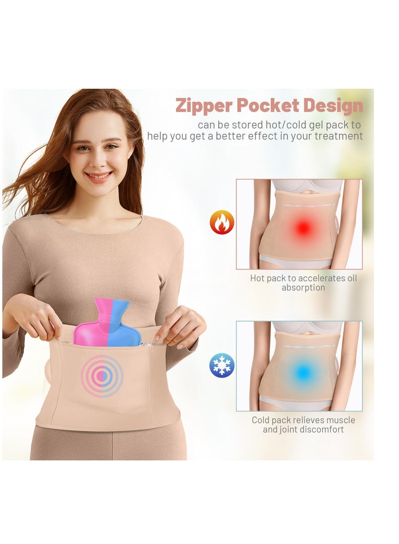 4 Pack Castor Oil Wrap Pack Kit Resuable Organic Castor Oil Pack Wrap Set for Waist, Neck and Chest with Adjustable Magic Tape Strap Cotton Flannel Castor Oil Pack for Liver Detox Anti Oil Leak
