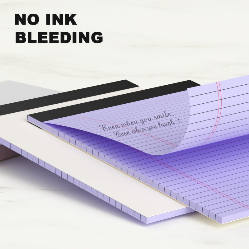 AILZFEI Purple Legal Pad Note Pads 8.5 x 11 inch, Wide Ruled, 30 Sheets/Pad, 20lb Colored Paper, Perforated Notepad with Sturdy Back (3 Pads Purple) - Image 4