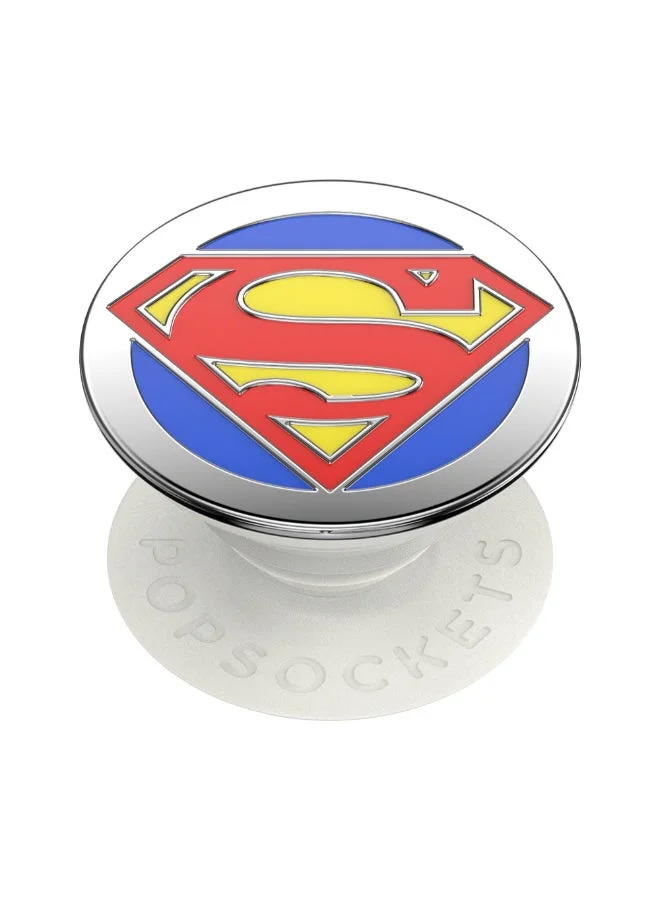 بوب سوكيتس قبضة بوب مرخصة | حامل هاتف قابل للإزالة وإعادة الاستخدام والغسل، يعمل مع حافظة بلاستيكية صلبة ملساء، غطاء علوي سهل الإزالة للشحن اللاسلكي - دي سي كوميكس سوبرمان