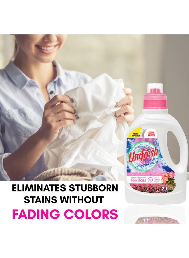 Unifresh Liquid Detergent Rose Scent – 2 Liters – Tough on Stains, Gentle on Fabrics - Image 3