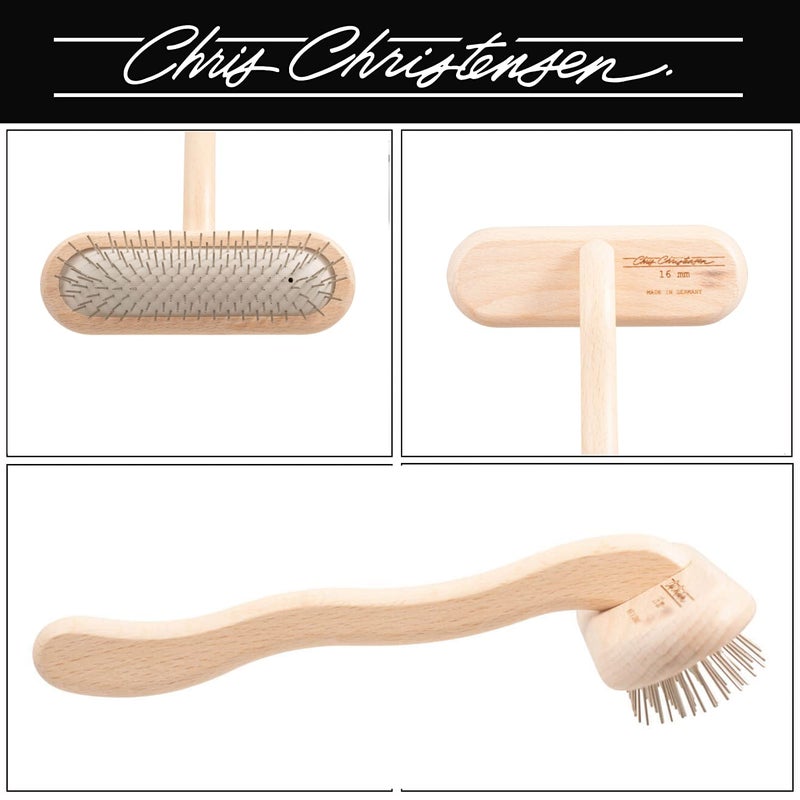 Chris Christensen Mini Grooming Brush - Comfortable High-Grade Stainless-Steel Rounded and Polished Pins - Removes Long & Loose Hair from Dogs & Cats - Image 2