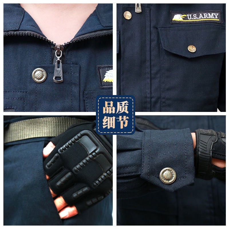Spring and Autumn Work Clothes suit Men's Thickened Labor Protection Clothing Auto Repair Welder Anti-scald Wear-resistant Construction Site Construction Tooling Wholesale - Image 4