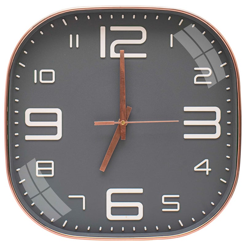 TEKCOOL Plastic Analogue Wall Clock 12" Silent Quartz Decorative Latest Wall Clock Non-Ticking Classic Clock Battery Operated Round Easy to Read for Room/Home/Kitchen/Bedroom/Office/School.Grey Gold' - Image 1