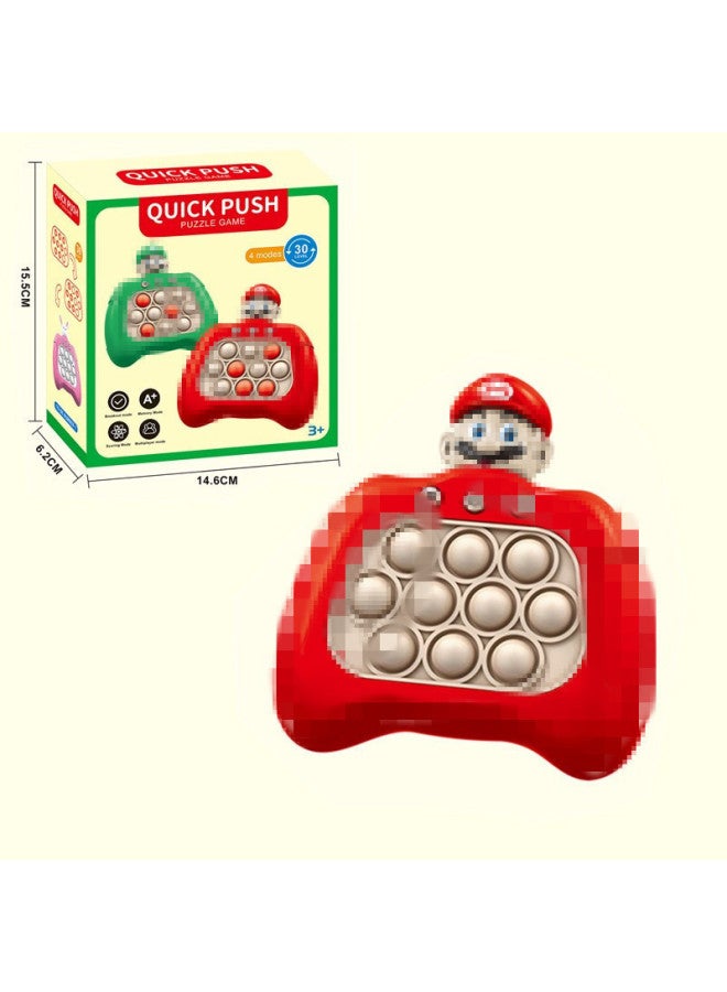 Children's Hamster Handheld Game Machine Key Chain Schoolbag Hanging Accessories School Surrounding Toys Wholesale-Color:Mario  English Three Generations  - Image 1