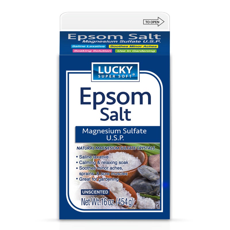Lucky Super Soft Magnesium Sulfate USP Epsom Salt 16 Ounce