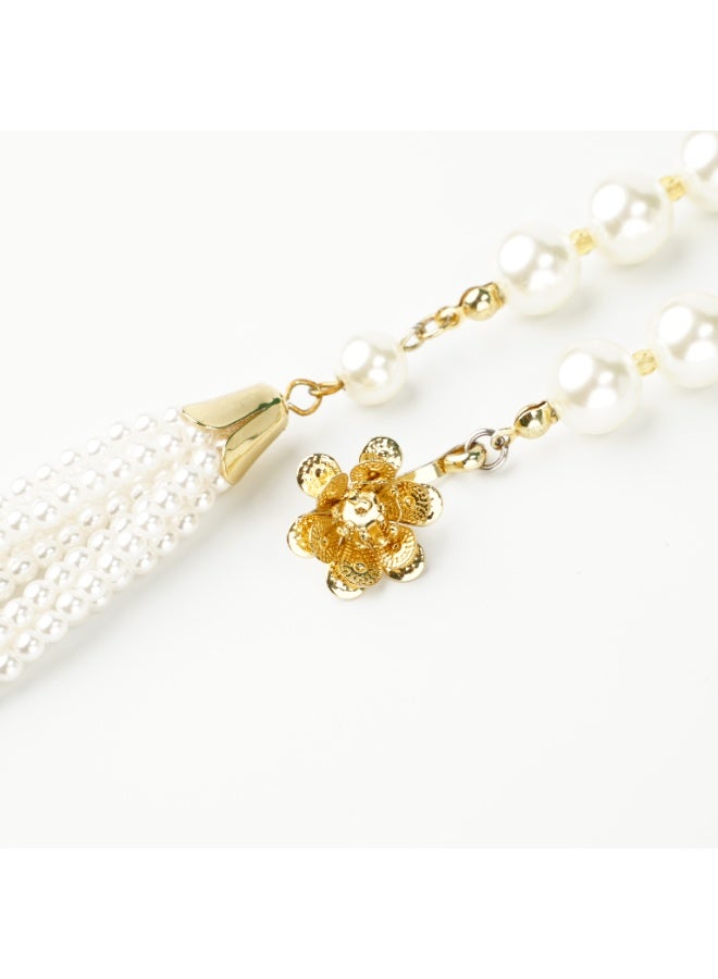LumiArk Elegant Pearl Necklace with Tassel Accents - Image 5