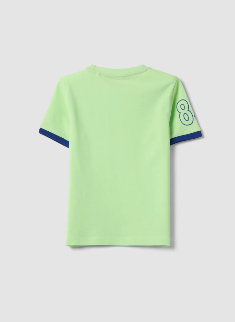 او في اس OVS Green Pure Organic Cotton Kidsâ€™ T-Shirt With Print