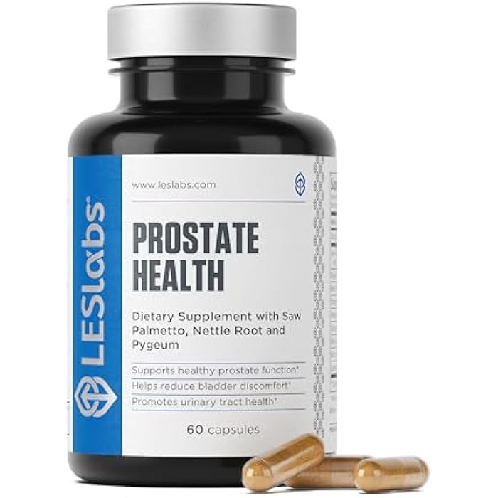 LES Labs Prostate Health – Prostate Support, Urinary Tract Health, Fewer Bathroom Visits & Improved Sleep – Saw Palmetto, Pygeum, Beta Sitosterol & Nettle Root – Non-GMO Supplement – 60 Capsules - Image 1