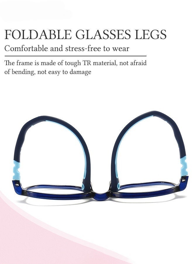 نظارات أزرق داكن للأطفال تحجب الضوء الأزرق مع حافظة نظارات مضادة لإجهاد العين حماية UV400 نظارات ألعاب الكمبيوتر مع إطار TR90 خفيف الوزن للأولاد والبنات من سن 3 إلى 12 سنة دروس عبر الإنترنت وقت استخدام الجهاز اللوحي أنشطة خارجية - Image 5