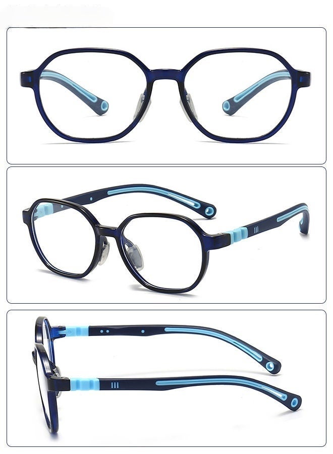 نظارات أزرق داكن للأطفال تحجب الضوء الأزرق مع حافظة نظارات مضادة لإجهاد العين حماية UV400 نظارات ألعاب الكمبيوتر مع إطار TR90 خفيف الوزن للأولاد والبنات من سن 3 إلى 12 سنة دروس عبر الإنترنت وقت استخدام الجهاز اللوحي أنشطة خارجية - Image 2