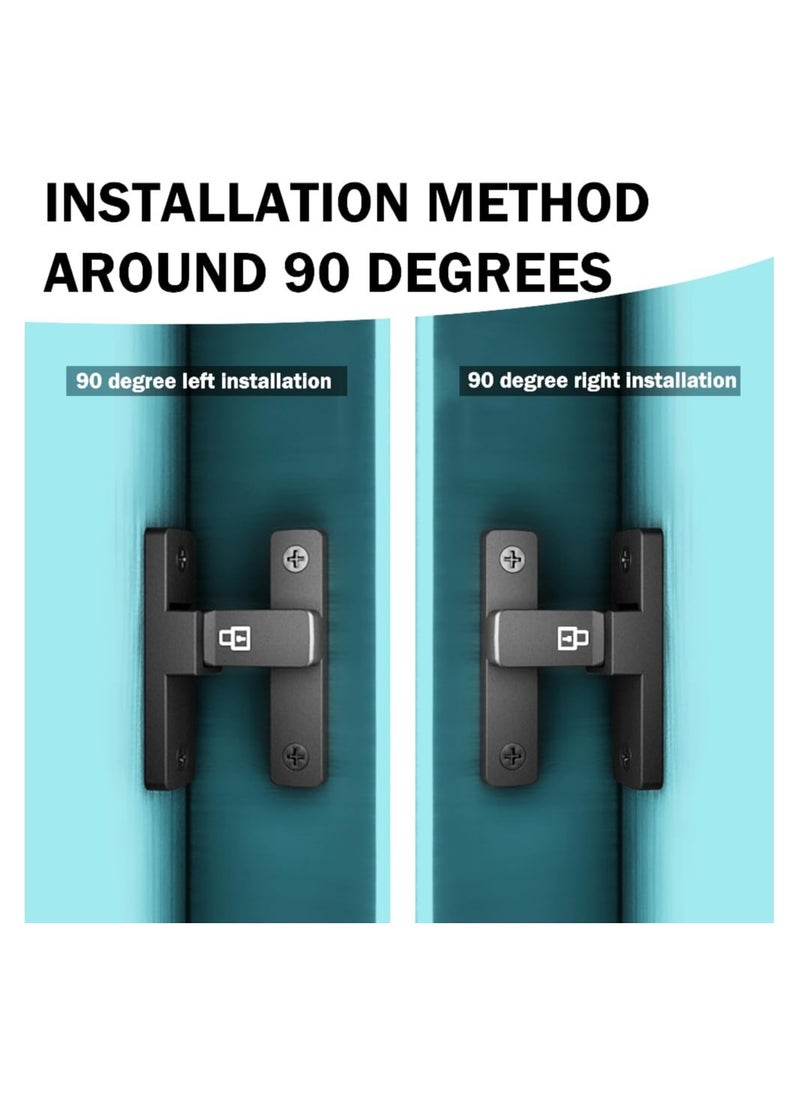 Excefore Door Lock, 90 Degree Heavy Duty Latch, Barn Door Latch, Door Lock for Inward Opening/Sliding Doors, Garden, Bathroom, Warehouse  - Image 3