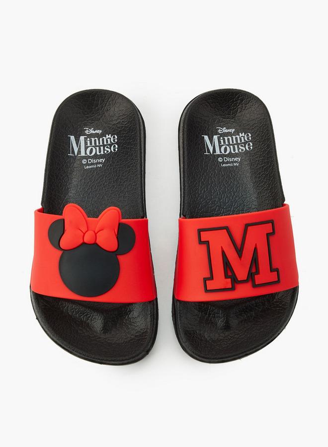 Disney Girls Minnie Mouse Applique Slides - Image 1