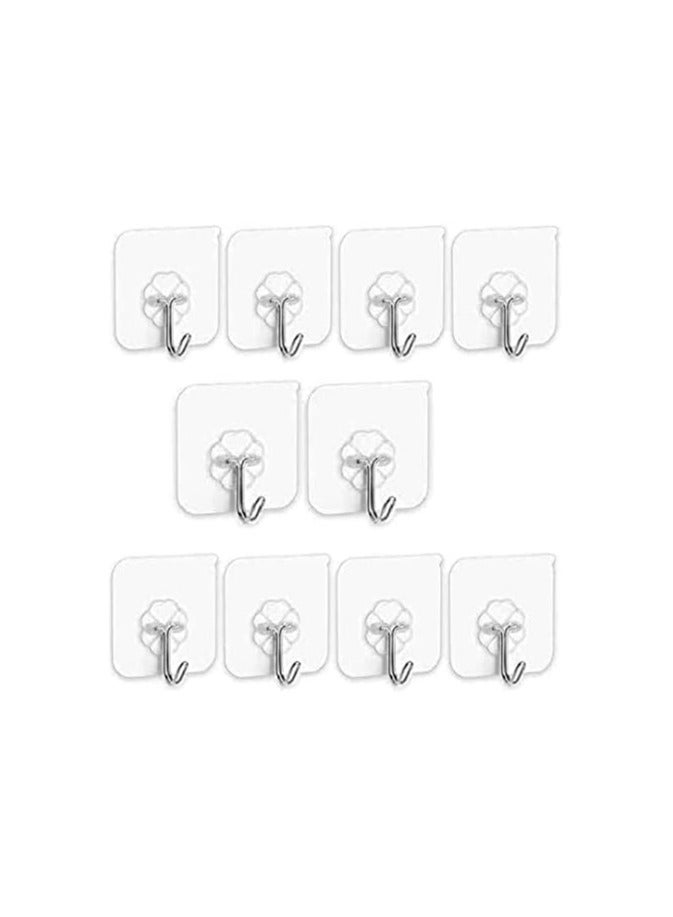 10 Pcs Self Adhesive Wall Hooks Hanging Nails for Hanging, Mounting Hooks for Kitchen, Bathroom, Bedroom, Living Room, No Drilling - Image 1