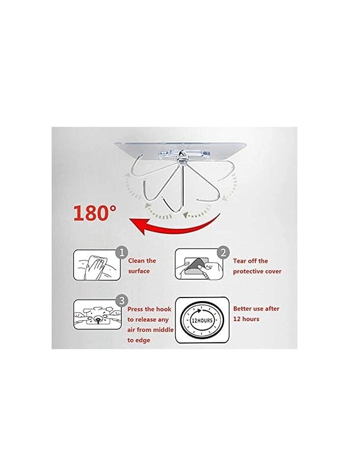 10 Pcs Self Adhesive Wall Hooks Hanging Nails for Hanging, Mounting Hooks for Kitchen, Bathroom, Bedroom, Living Room, No Drilling - Image 2