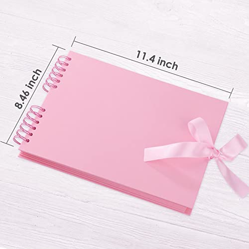 Gotideal 80 Pages Scrapbook Album with 10 Metallic Markers, Craft Paper Photo Album for Wedding and Anniversary, Family DIY Scrapbook Accessories with Scrapbooking Stickers Corners(Pink) - Image 3