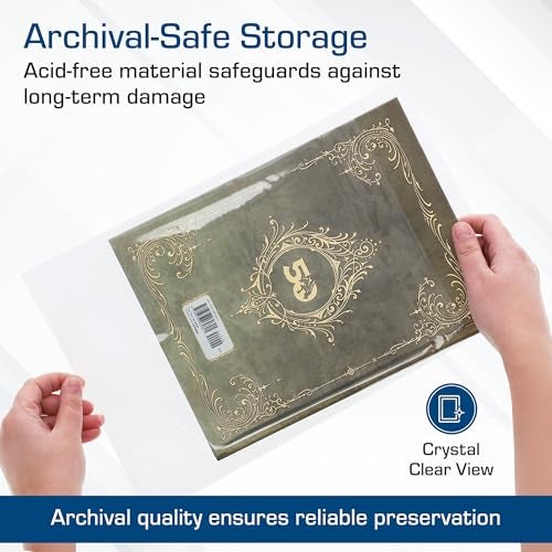 BCW Book Storage Bags – 100 Pack | 10" x 13" + 2" Fold-Over Flap | Archival-Safe Polypropylene Sleeves for RPG Books, Manuals & Magazines | Crystal Clear Book Protector Bags - Image 4