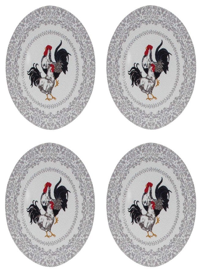 Kay Dee Farmers Market Rooster and Hen Braided Placemats Kitchen or Dining Room Set of 4 - Image 1