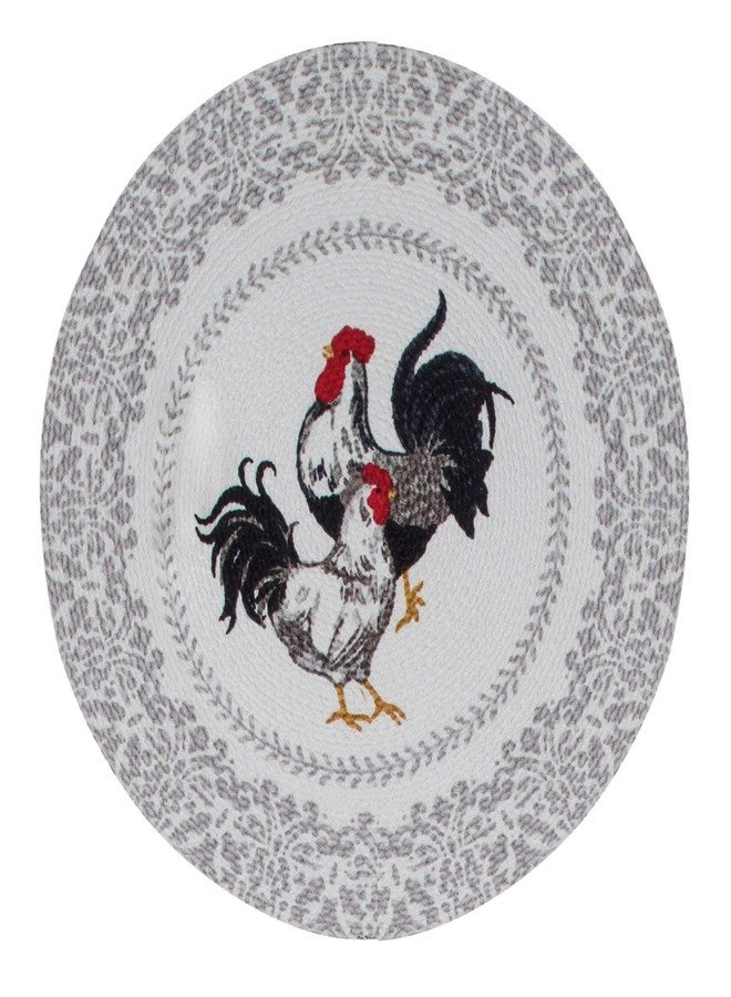Kay Dee Farmers Market Rooster and Hen Braided Placemats Kitchen or Dining Room Set of 4 - Image 2