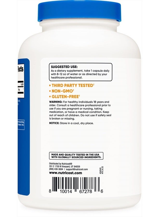 Nutricost GABA (Gamma Aminobutyric Acid) 750mg, 240 Capsules, 240 Servings - Non-GMO, Gluten Free - Image 3