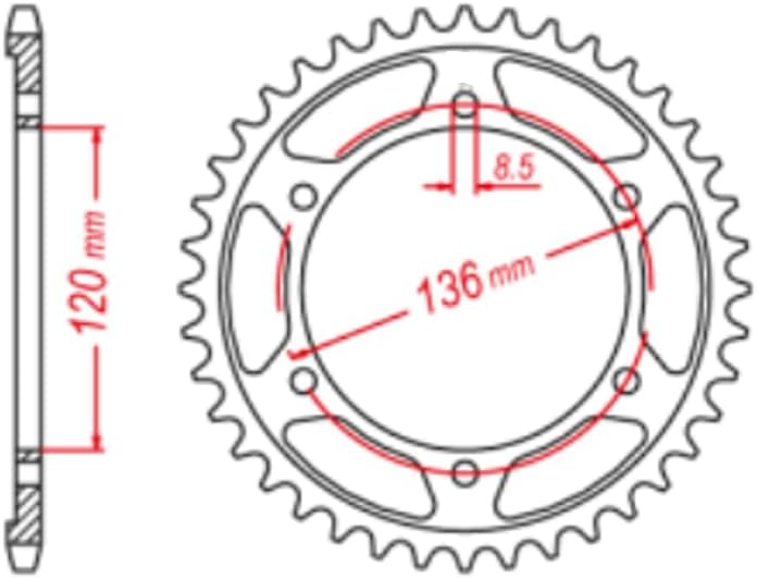 QASULER 428 45T Motorcycle Rear Sprocket - Image 2
