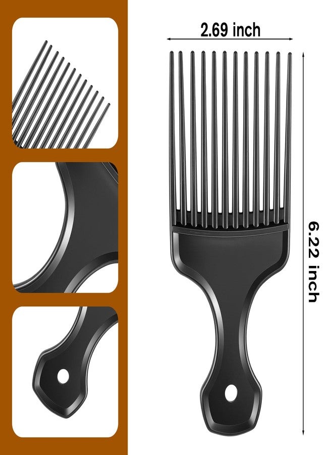 Exclaith 2 Pcs Black Wide-Tooth Afro Lift Combs, Plastic Wide-Tooth Detangling Lifting Comb Plastic Afro Pick for Hair Styling - Image 2