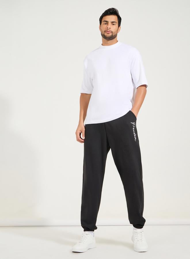 Styli Oversized Text Print Joggers - Image 2