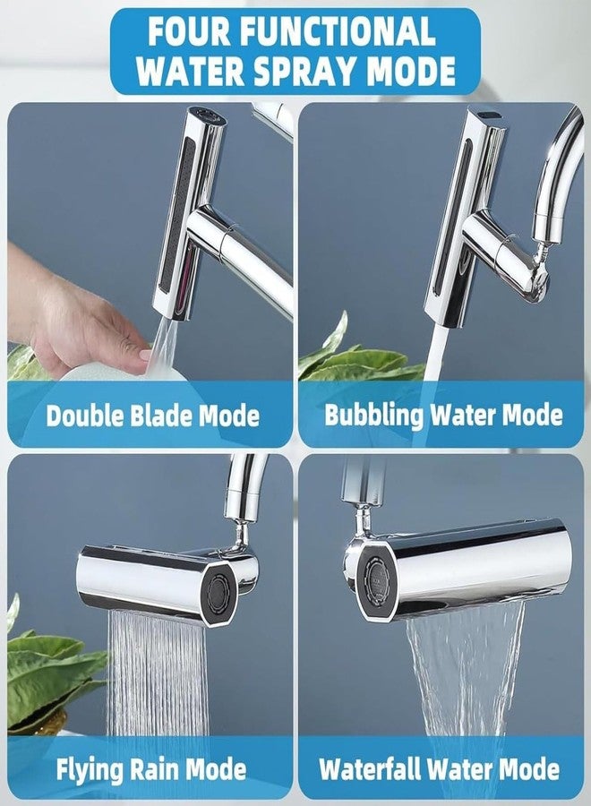 ASHAPURA CREATION 4 in 1 Waterfall Kitchen Faucet, Flexible 360°Swivel Rotating Universal Tap Extender For Kitchen Sink, Splash-Proof Head Replacement, Wash Basin Taps Aerators For Washing Fruit, Vegetable - Image 4