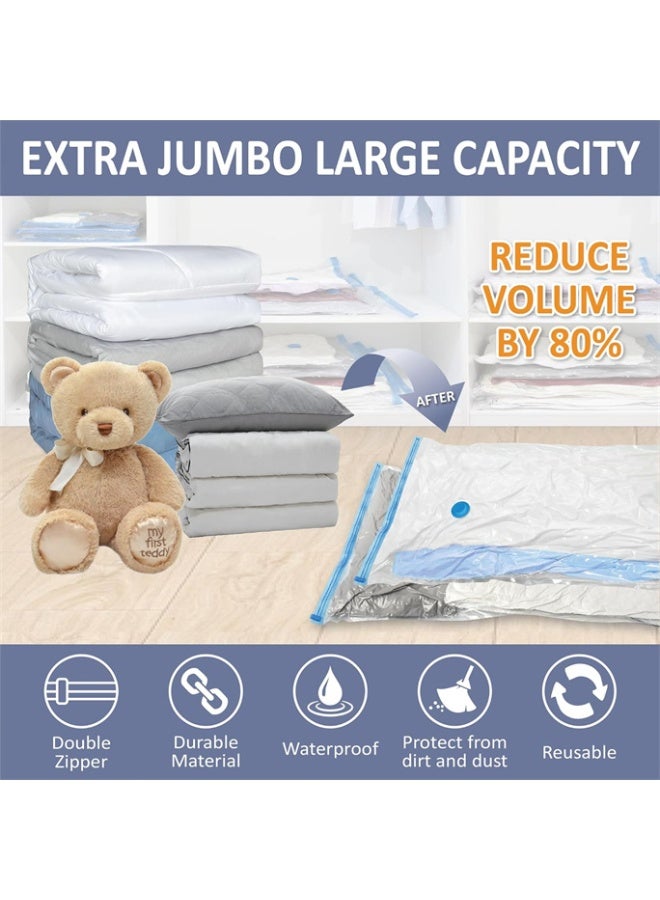 HOMESTAR Vacuum Storage Bags with Hand-pump, for Comforters, Bedding, Blanket Storage, 5 Pieces (1 Large, 2 Medium, 2 Small) - Image 2