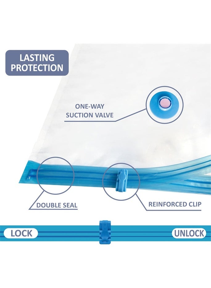 HOMESTAR Vacuum Storage Bags with Hand-pump, for Comforters, Bedding, Blanket Storage, 5 Pieces (1 Large, 2 Medium, 2 Small) - Image 4