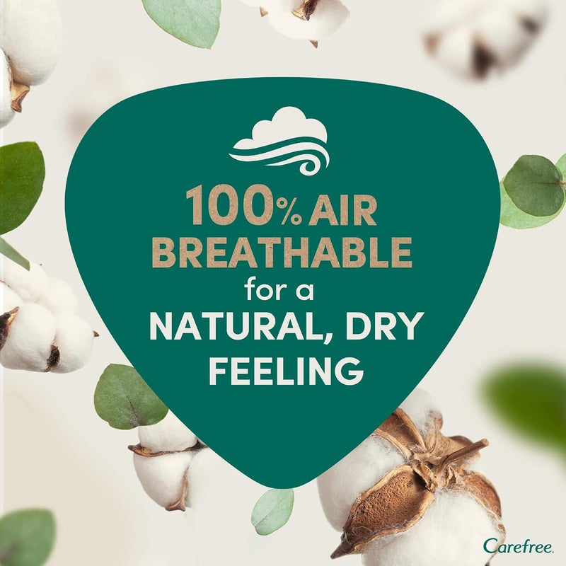 Carefree 100 Percent Organic Cotton Liners, Dermatologically Tested, Fragrance Free, Long Size, Pack of 24 - Image 3