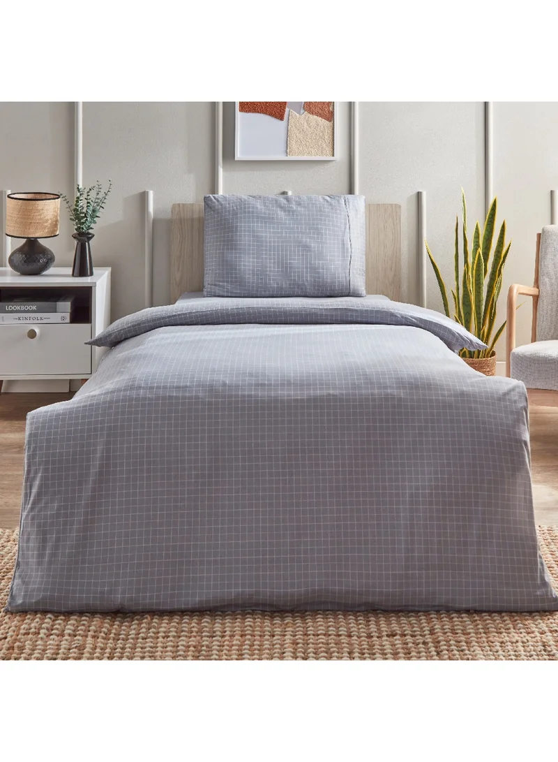 Home Box Ferum Stripe 2-Piece Microfiber Single Duvet Quilt Cover Set 135 x 200 cm