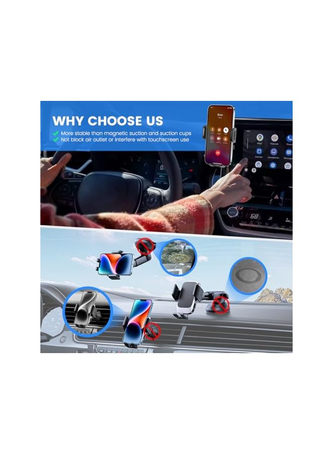 Green Tiger Car Phone Holder Fit for Toyota Corolla 2019–2025 / Corolla Cross 2022–2025 Accessories – Dashboard Phone Mount with 8-Inch Screen Clip, Dash Organizer, 360° Rotation(Only applicable to US models) - Image 3