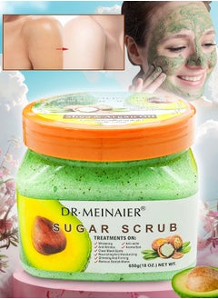 DR.MEINAIER 650G Shea and Argan Oil Sugar Scrub 100% Natural Vitamin Enriched Exfoliating Bath Scrub with Coconut Dead Sea Salt and Almond Oil Whitening Anti Wrinkle Anti Acne Moisturizing Firming Body Scrub  - Image 1