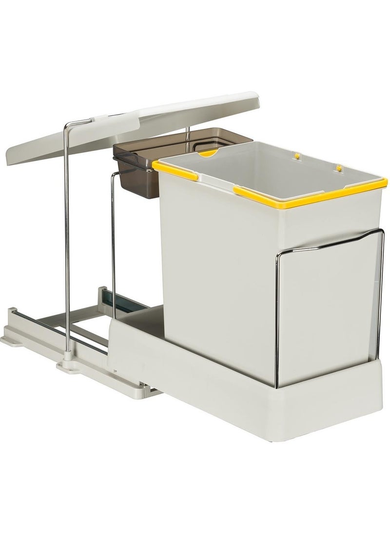 Pelikan Railed Plastic 20 Lt Garbage Bin in Cabinet  - Image 1