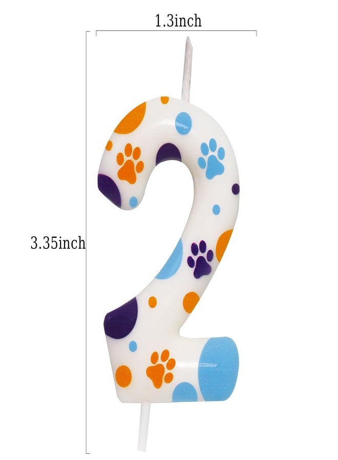 ElekFX Blue Dog Paw Themed Birthday Candles, Number 2 Blue Dog Birthday Party Supplies, 2.76 inch Cake Topper Decorations, Birthday Decorations for Kids (Number 2) - Image 2